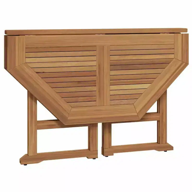 vidaXL 5-Piece Foldable Patio Dining Set - Solid Teak Wood - Weather Resistant Outdoor Furniture - Easy Assembly - Space Saving