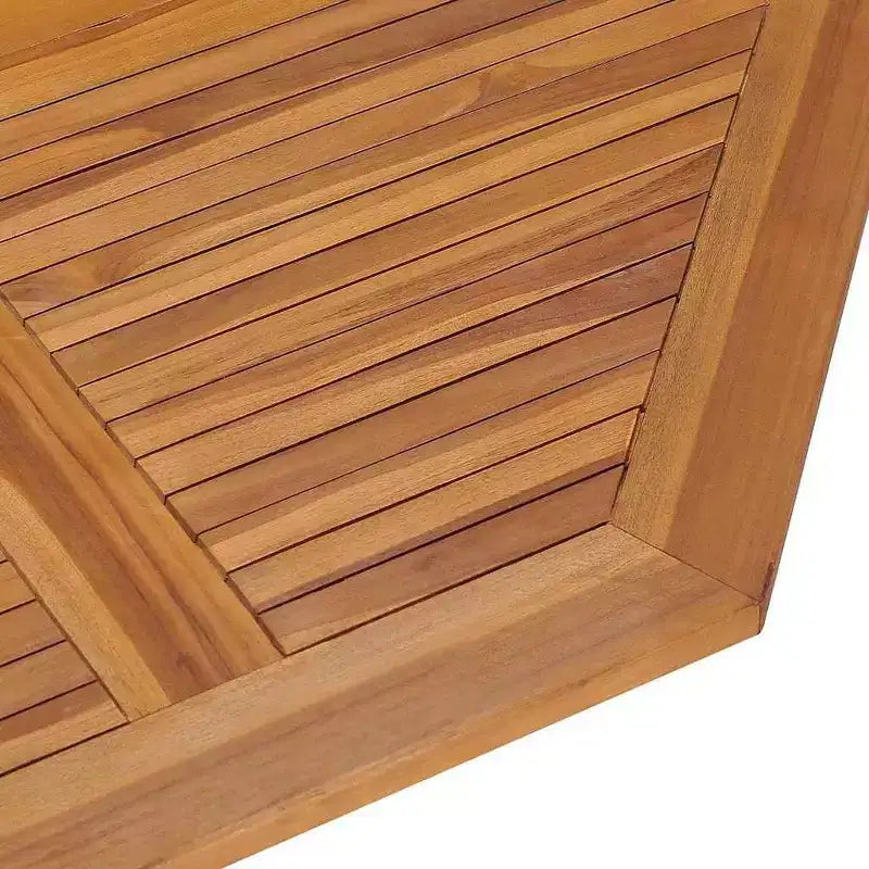 vidaXL 5-Piece Foldable Patio Dining Set - Solid Teak Wood - Weather Resistant Outdoor Furniture - Easy Assembly - Space Saving