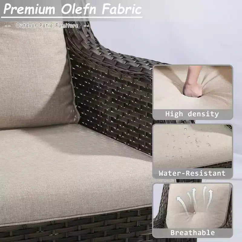UPTIOT 5-Piece Outdoor Wicker Patio Furniture Set