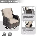 UPTIOT 5-Piece Outdoor Wicker Patio Furniture Set