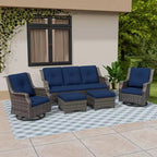 UPTIOT 5-Piece Outdoor Wicker Patio Furniture Set