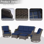 UPTIOT 5-Piece Outdoor Wicker Patio Furniture Set