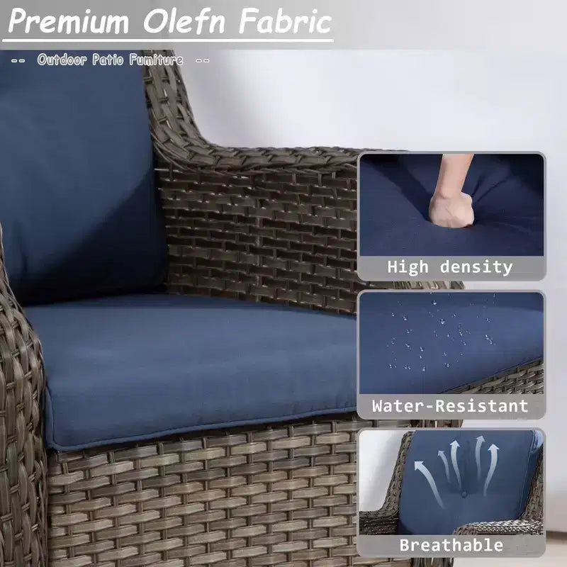 UPTIOT 5-Piece Outdoor Wicker Patio Furniture Set