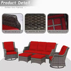 UPTIOT 5-Piece Outdoor Wicker Patio Furniture Set