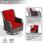 UPTIOT 5-Piece Outdoor Wicker Patio Furniture Set