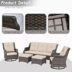 UPTIOT 5-Piece Outdoor Wicker Patio Furniture Set