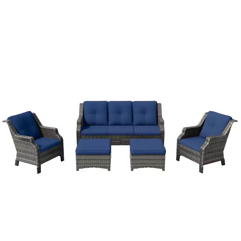 UPTIOT 5-Pieces Outdoor Patio Conversation Sectional Seating Set
