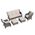 UPTIOT 5-Pieces Outdoor Patio Conversation Sectional Seating Set
