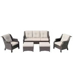 UPTIOT 5-Pieces Outdoor Patio Conversation Sectional Seating Set