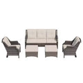 UPTIOT 5-Pieces Outdoor Patio Conversation Sectional Seating Set
