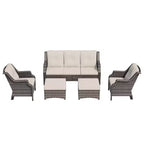 UPTIOT 5-Pieces Outdoor Patio Conversation Sectional Seating Set