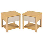 Queen/King Bed Frame Set with 2 Nightstands, Wood Platform Bed with Headboard & Matching Bedside Tables - ModernLuxe
