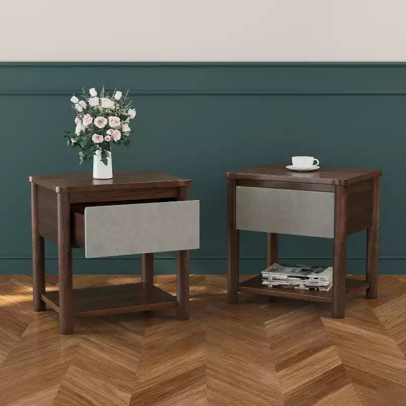 Queen/King Bed Frame Set with 2 Nightstands, Wood Platform Bed with Headboard & Matching Bedside Tables - ModernLuxe