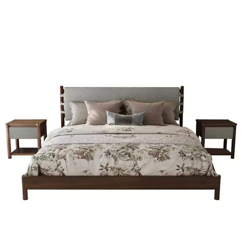 Queen/King Bed Frame Set with 2 Nightstands, Wood Platform Bed with Headboard & Matching Bedside Tables - ModernLuxe