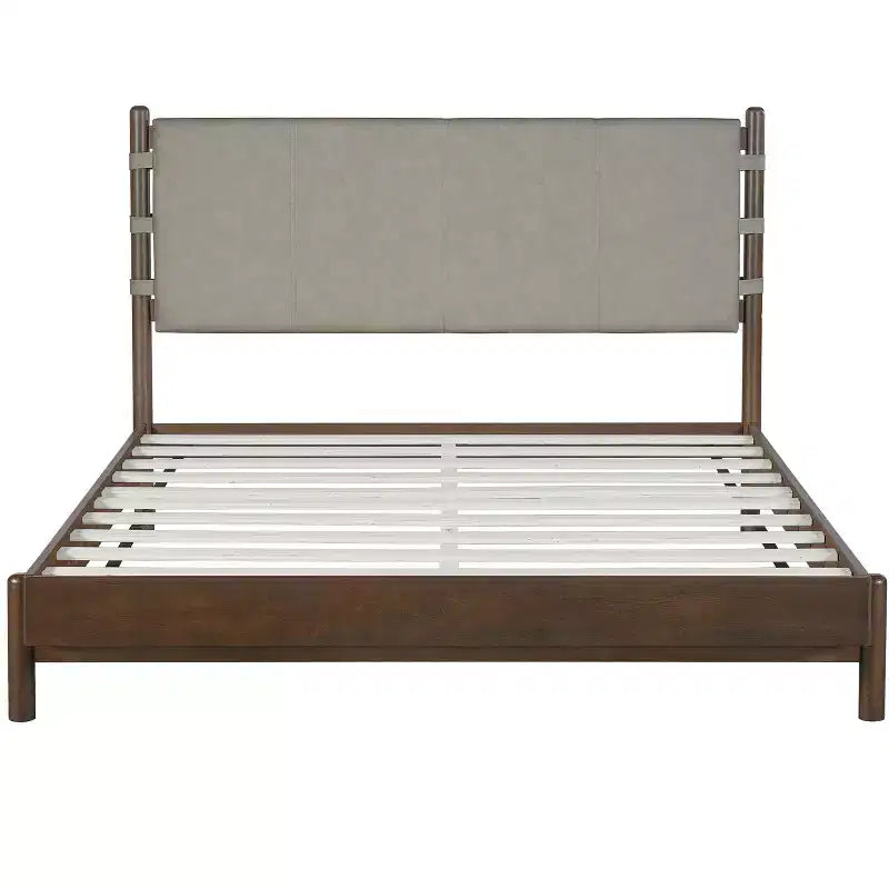 Queen/King Bed Frame Set with 2 Nightstands, Wood Platform Bed with Headboard & Matching Bedside Tables - ModernLuxe