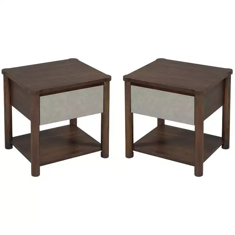 Queen/King Bed Frame Set with 2 Nightstands, Wood Platform Bed with Headboard & Matching Bedside Tables - ModernLuxe