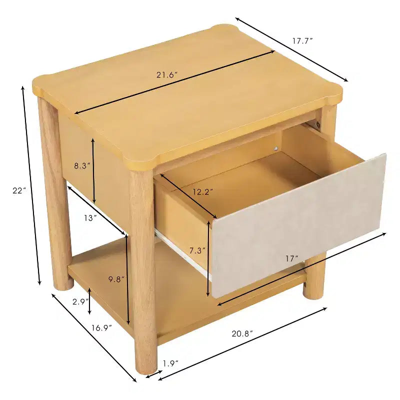 Queen/King Bed Frame Set with 2 Nightstands, Wood Platform Bed with Headboard & Matching Bedside Tables - ModernLuxe
