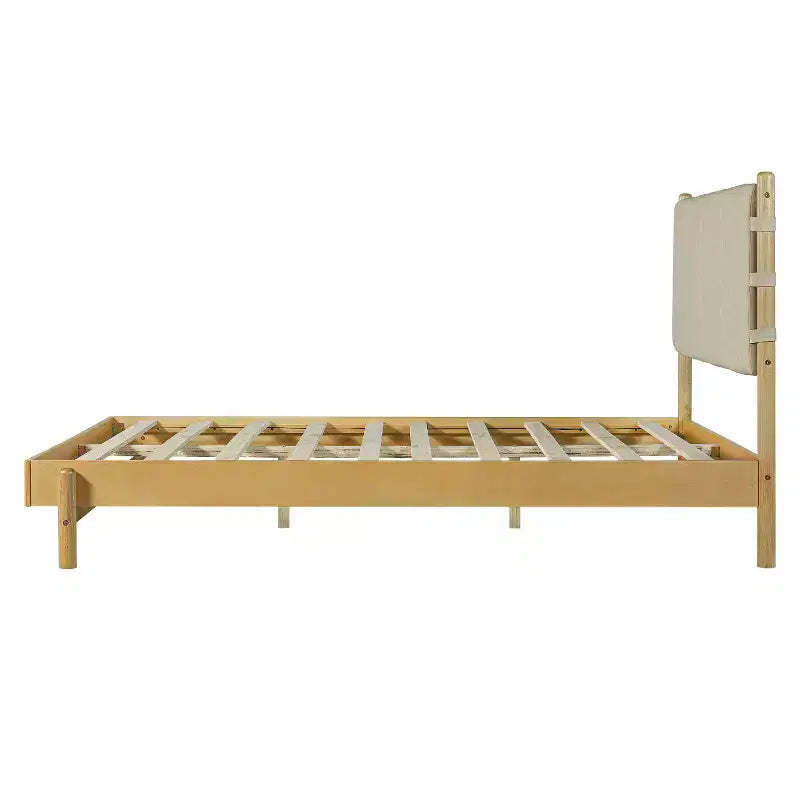 Queen/King Bed Frame Set with 2 Nightstands, Wood Platform Bed with Headboard & Matching Bedside Tables - ModernLuxe