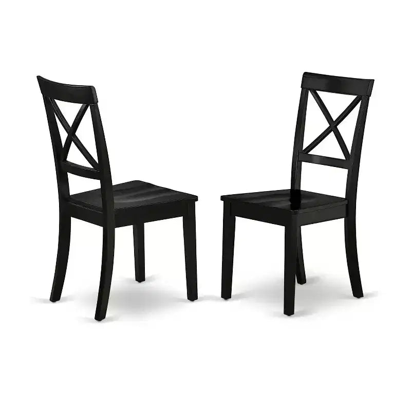 Mediterrane eetkamerset, 7-delig - tafel en 6 stoelen - 36x60 inch - zwarte afwerking - HomeStock