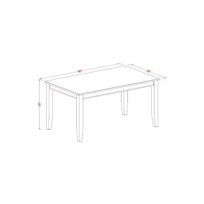 Mediterrane eetkamerset, 7-delig - tafel en 6 stoelen - 36x60 inch - zwarte afwerking - HomeStock