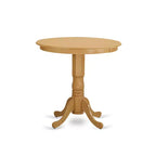 Counter Height Dining Set - 3 Piece Table & Chair Set - Small Space Kitchen Table - Oak Finish