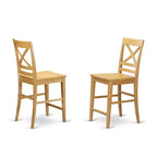 Eetset op barhoogte - 3-delige tafel- en stoelset - keukentafel voor kleine ruimtes - eikenafwerking