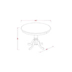 HomeStock 3-Pc Black Finish Solid Wood Top - Dining Room Set - Seats 4