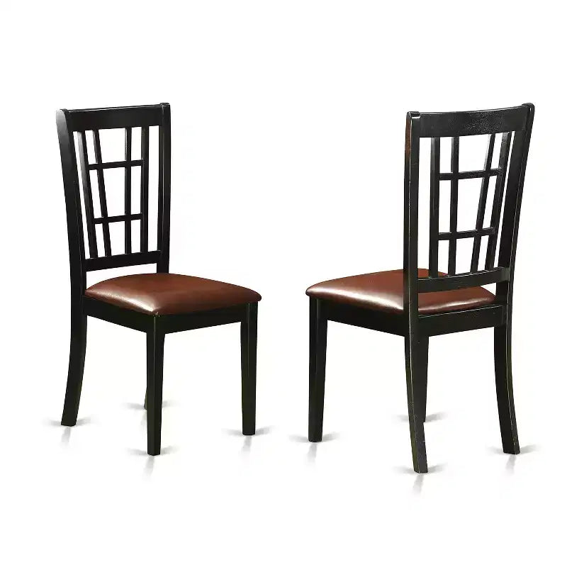 Gothic eetkamermeubelset, 7-delig - kersenkleurige tafel en 6 stoelen - massief houten eethoekset