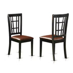 Gothic eetkamermeubelset, 7-delig - kersenkleurige tafel en 6 stoelen - massief houten eethoekset