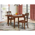 Vintage keukeneetkamerset - tafel met vlinderblad en 2 stoelen - mahoniefinish van 32x54 inch