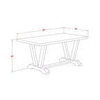 HomeStock 5-Piece Rectangle Wire Brushed Linen White Finish Solid Wood Top Dining table with 4 Chairs