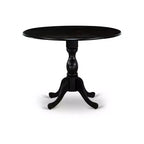 3-Piece Wire Brushed Black Solid Wood Top - Button Tufted Dining Room Set - Seats 4