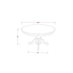 Eethoekset met 3 delen, ronde tafel en 2 Parsons-stoelen - zwart PU-leer - tafel van 42