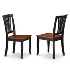 Vintage 3-delige eetkamerset – ronde tafel en 2 stoelen – afwerking in zwart kersenhout – keuken en eetkamer
