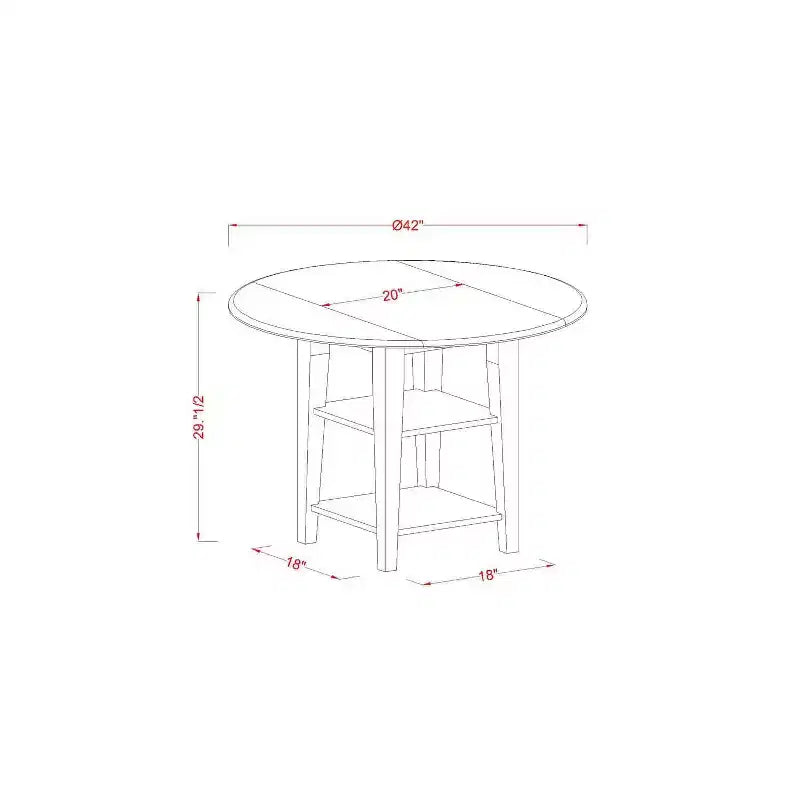 Vintage 3-delige eetkamerset – ronde tafel en 2 stoelen – afwerking in zwart kersenhout – keuken en eetkamer
