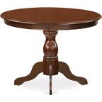 5-Piece Mahogany Finish Solid Wood Top Dining table with 4 Chairs with