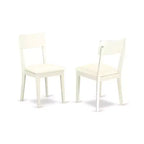 Eetkamerset, 3-delig – tafel en 2 eetkamerstoelen – linnenwitte afwerking
