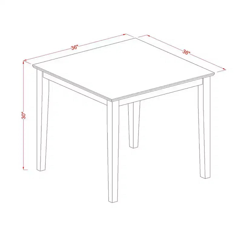 Eetkamerset, 3-delig – tafel en 2 eetkamerstoelen – linnenwitte afwerking