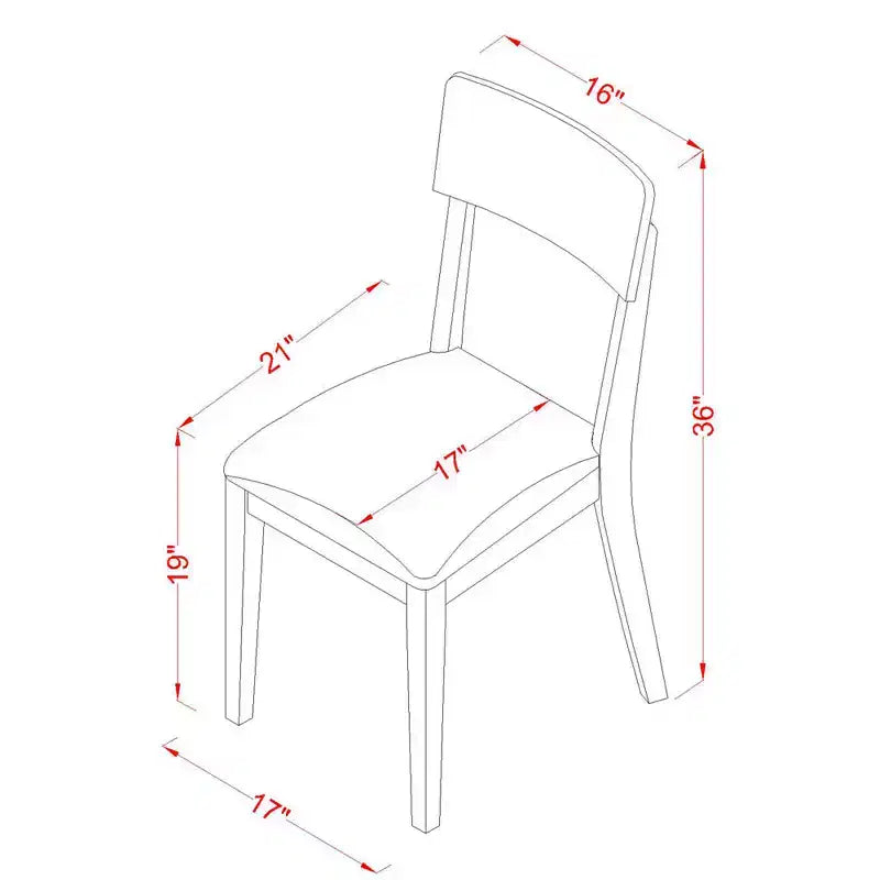 Eetkamerset, 3-delig – tafel en 2 eetkamerstoelen – linnenwitte afwerking