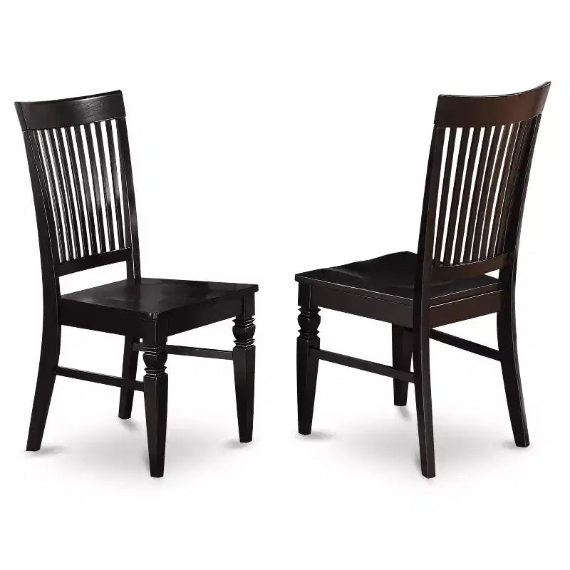 HomeStock 3-delige ronde eettafelset met zwarte afwerking, massief houten blad en 2 stoelen