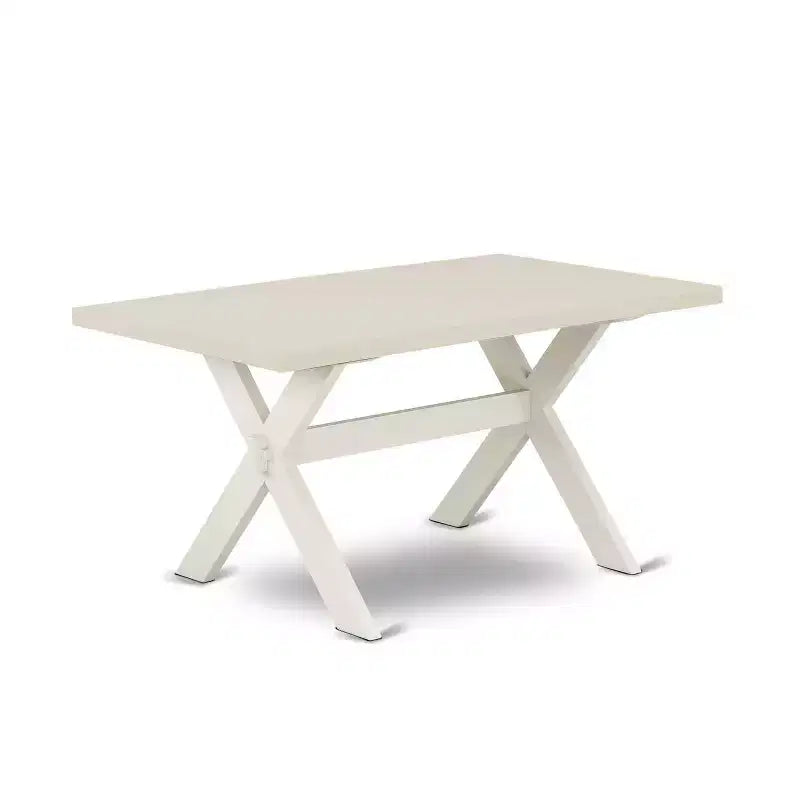 HomeStock 5-Piece Rectangle Natural Oak Finish Solid Wood Top Dining Table with 4 Upholstered-Chairs