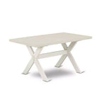 HomeStock 5-Piece Rectangle Natural Oak Finish Solid Wood Top Dining Table with 4 Upholstered-Chairs
