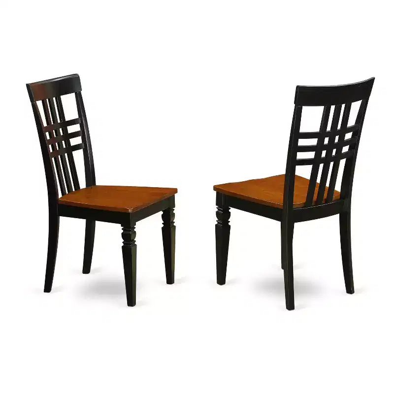 Ronde eetkamerset - 3-delige keukentafelset met stoelen, 42 inch, afwerking in zwart kersenhout