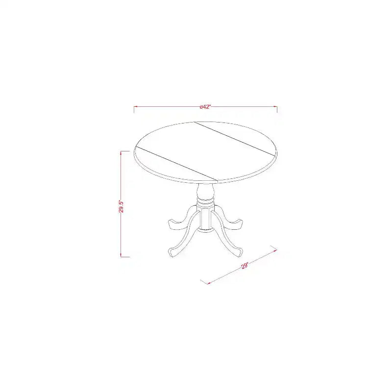 Ronde eetkamerset - 3-delige keukentafelset met stoelen, 42 inch, afwerking in zwart kersenhout