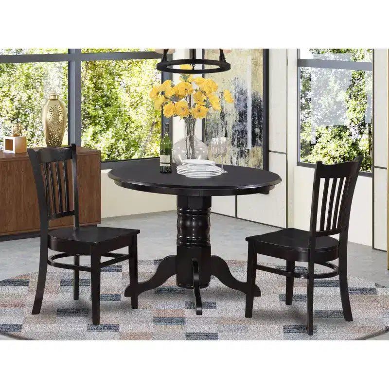 Keukentafelset van 5 delen – ronde eettafel met stoelen – moderne bistrostijl