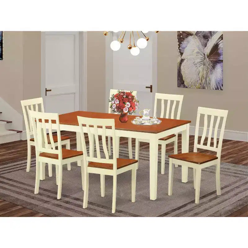 Aziatische eetkamerset – tafel en stoelen
