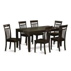 Vintage Dining Set - 7 Piece Table & Chair Set - Rectangle Table with Butterfly Leaf - Cappuccino Finish