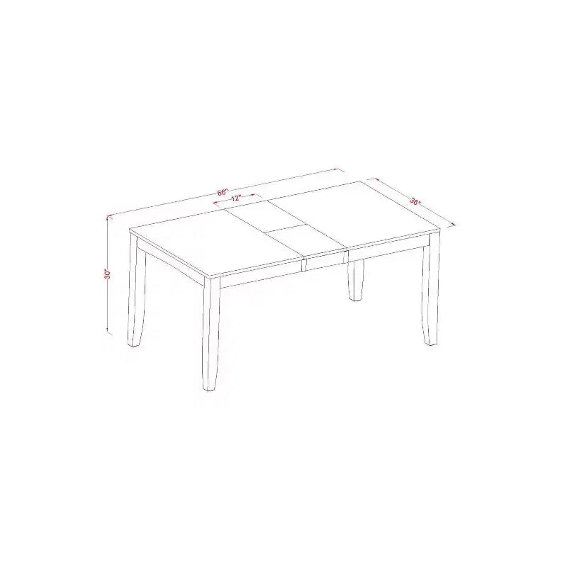 Vintage eetkamerset – 7-delige tafel- en stoelenset – rechthoekige tafel met vlinderblad – cappuccinoafwerking