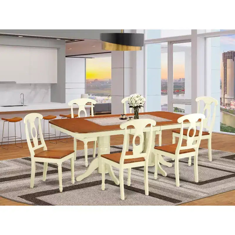 Eetkamerset in zuidwestelijke stijl - tafel en stoelen - moderne keukenset