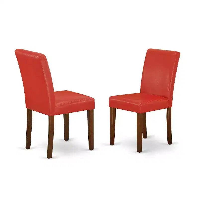 Eetkamerset in kuststijl voor de keuken – rechthoekige eettafel met 5 delen, inlegblad en 4 stoelen – baksteenrood